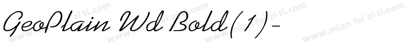 GeoPlain Wd Bold(1)字体转换